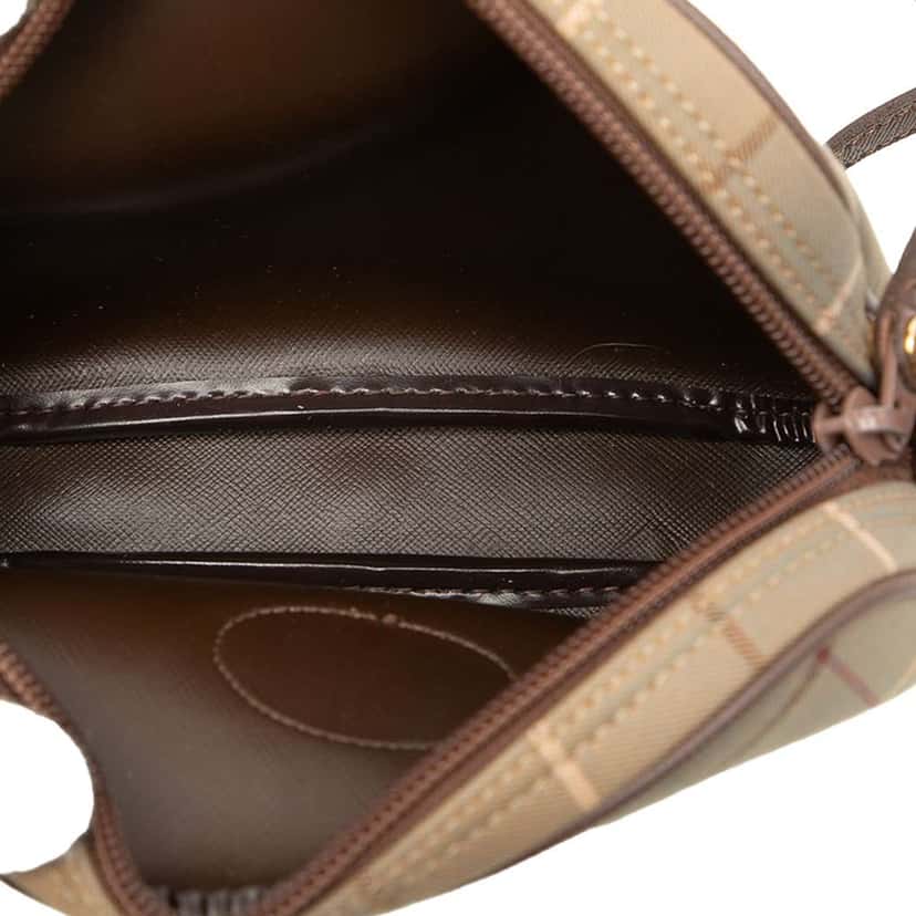 Burberry Vintage Check Canvas Crossbody Brown Canvas Good condition - Model View