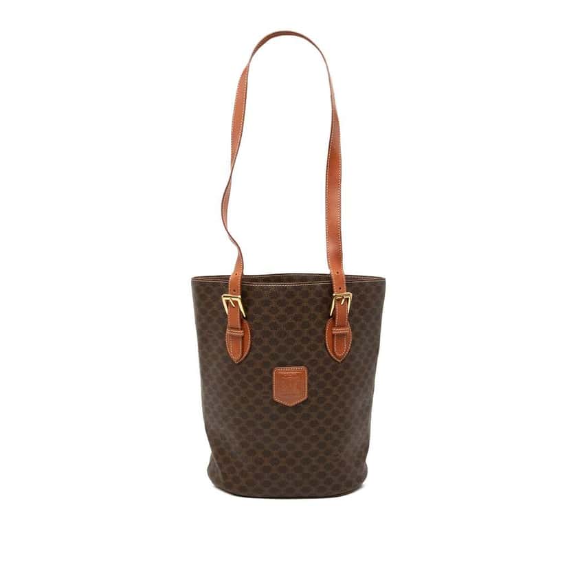 Celine Macadam Coated Canvas Tote Brown Canvas Fair condition - Front View