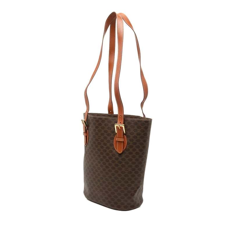 Celine Macadam Coated Canvas Tote Brown Canvas Fair condition - Back View