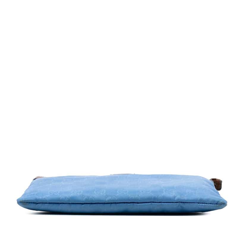 Gucci GG Nylon Top Zip Clutch Blue Good condition - Inside View