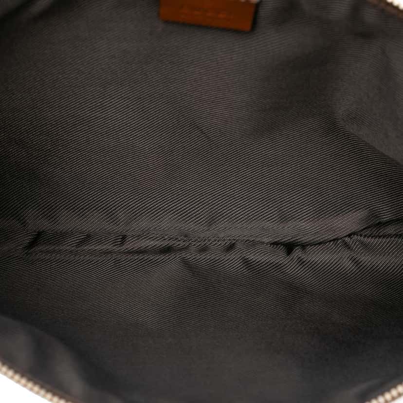 Gucci GG Nylon Top Zip Clutch Blue Good condition - Model View