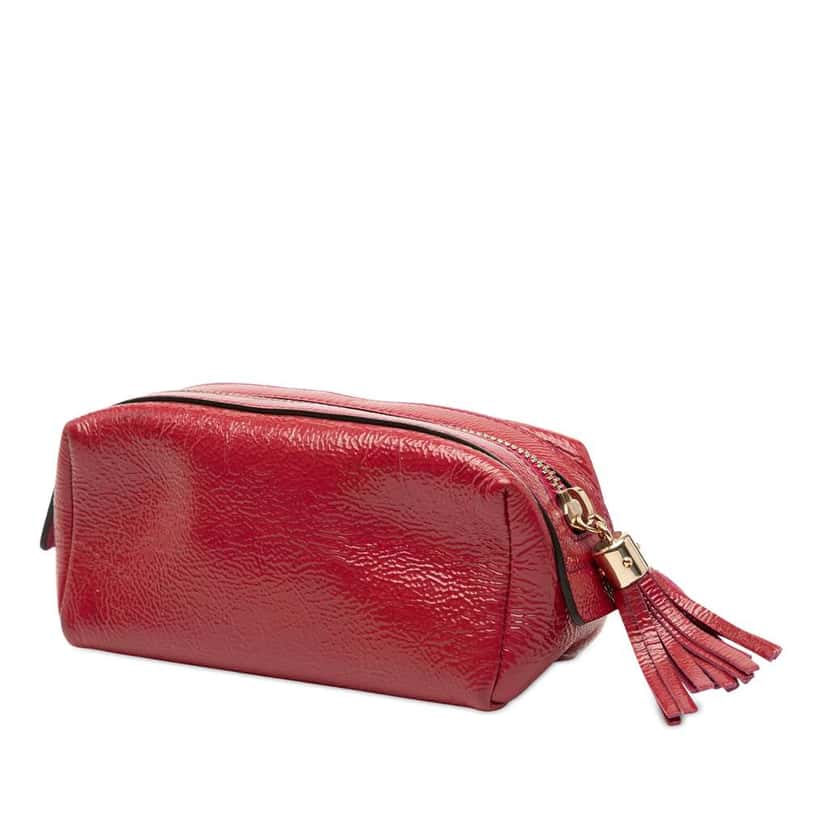 Gucci Patent Soho Cosmetic Pouch Pink Leather Good condition - Back View