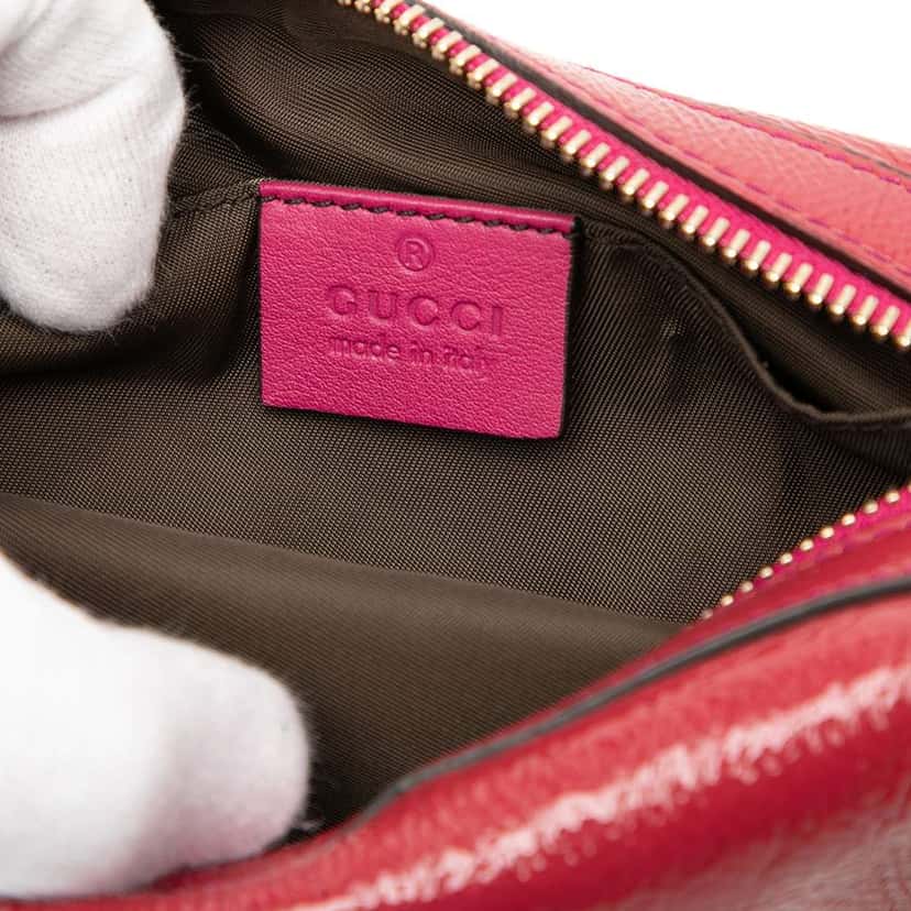 Gucci Patent Soho Cosmetic Pouch Pink Leather Good condition - Box View