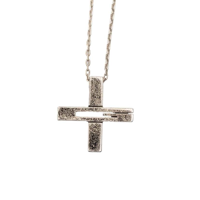 Gucci Sterling SIlver G Cut Out Cross Pendant Neckalce Silver Silver Good condition - Inside View