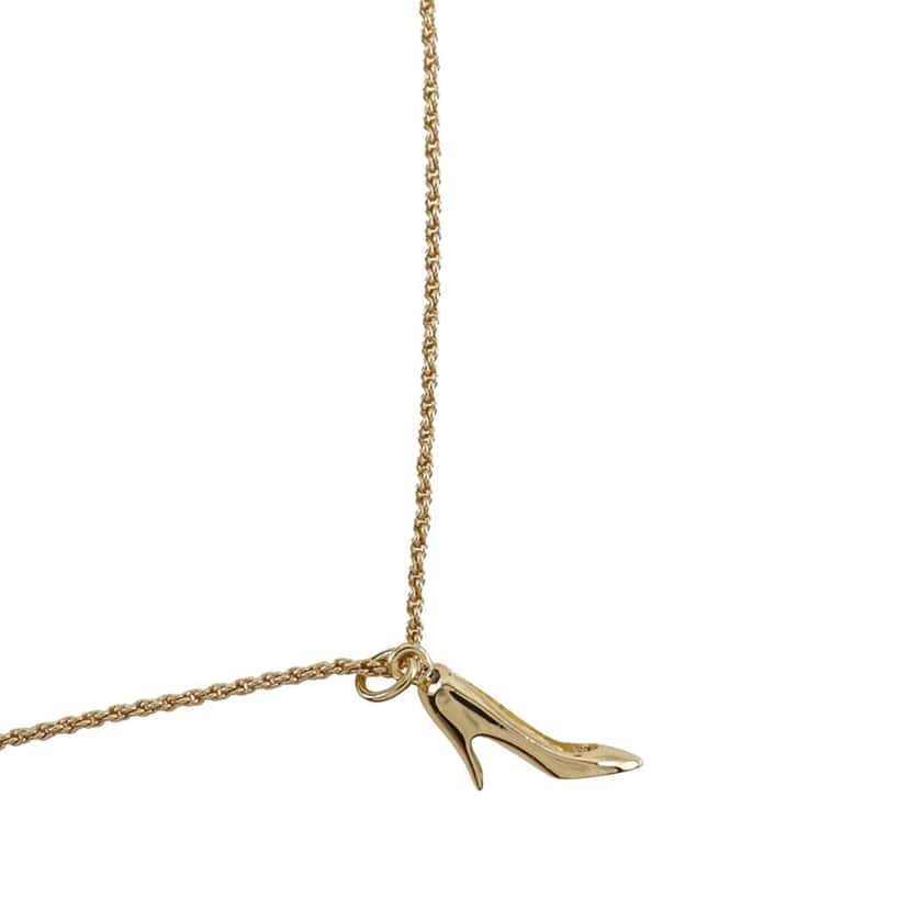 Dior Gold Plated Pump Heel Pendant Necklace Gold Metal Good condition - Back View