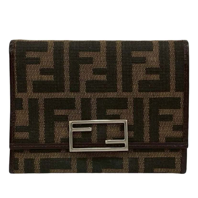 Fendi Zucca Canvas Wallet Brown Canvas Good condition - Front View