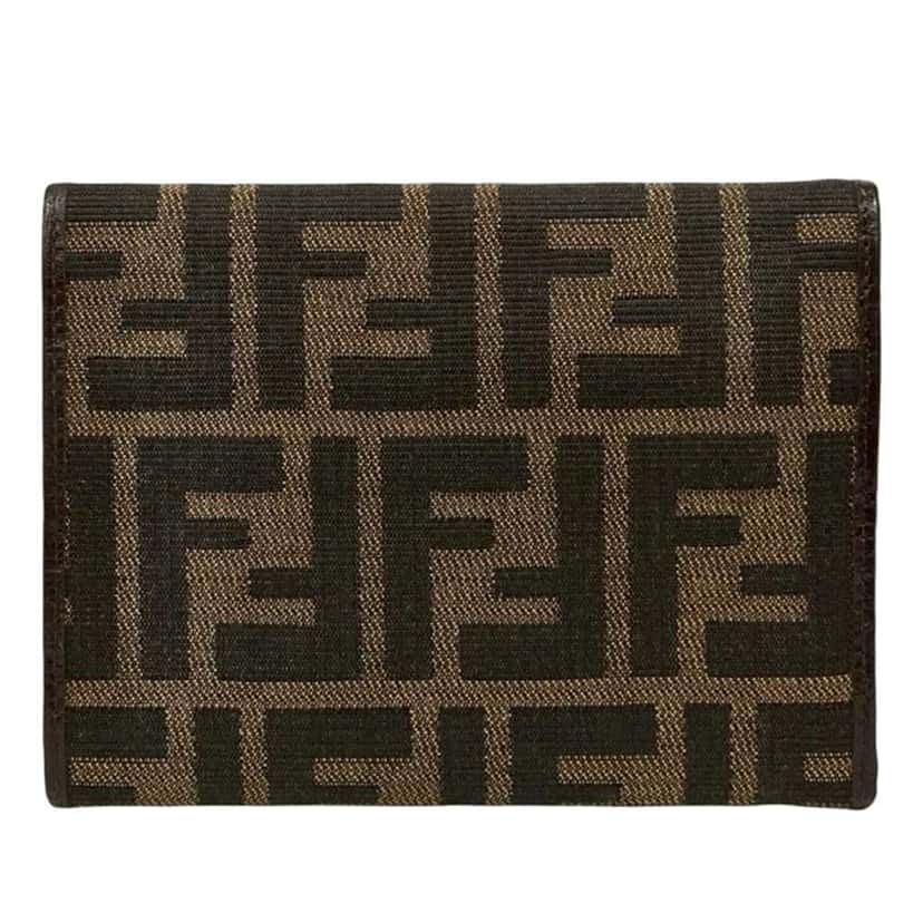 Fendi Zucca Canvas Wallet Brown Canvas Good condition - Back View