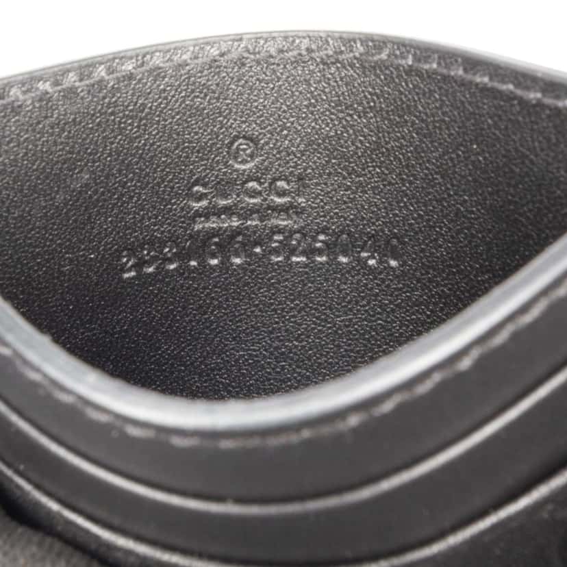 Gucci Guccissima Card Holder Black Leather Very good condition - Box View