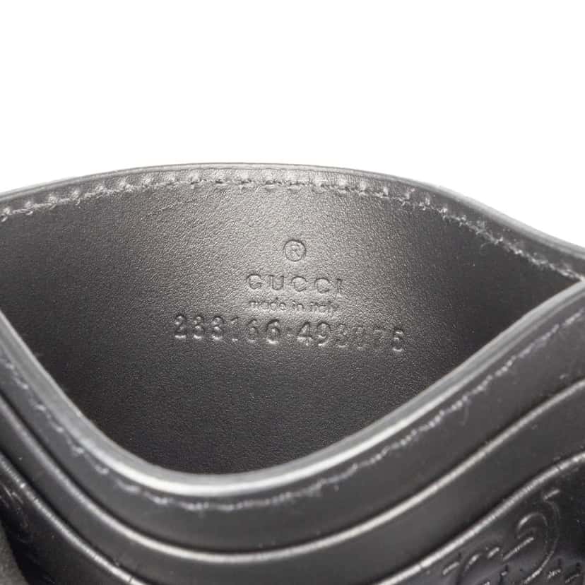 Gucci Guccissima Card Holder Black Leather Good condition - Box View