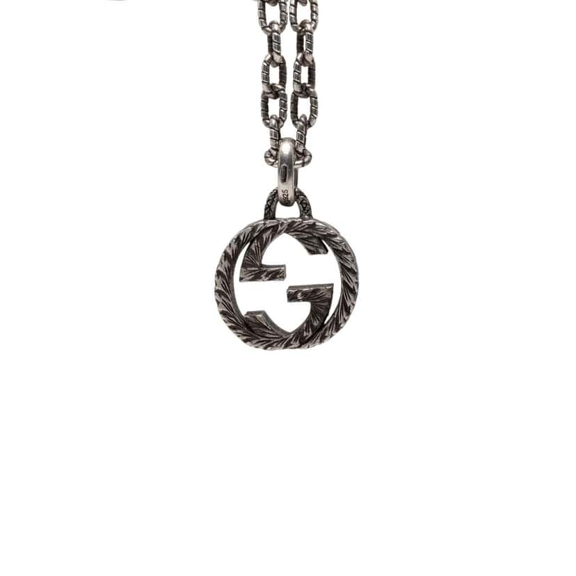 Gucci Sterling Silver Interlocking G Pendant Necklace Silver Silver Good condition - Inside View