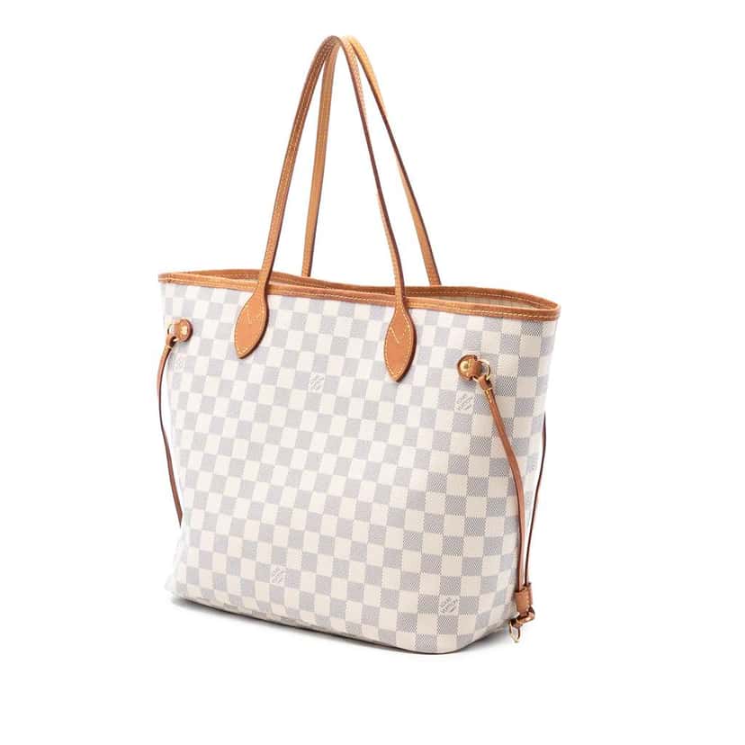 Louis Vuitton Damier Azur Neverfull MM White Good condition - Back View