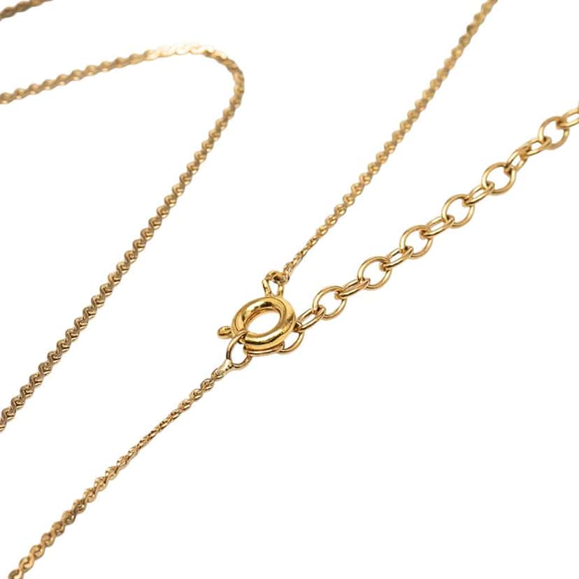 Dior Gold Plated Rhinestone CD Logo Pendant Necklace Gold Metal Very good condition - Model View