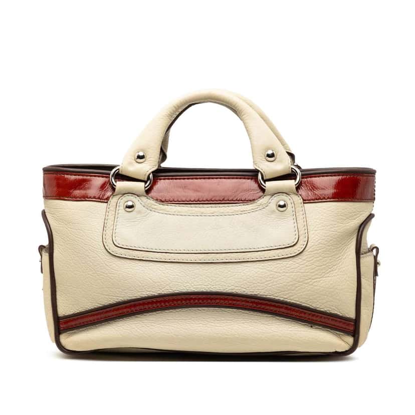 Celine Tricolor Leather Boogie Handbag White Leather Very good condition - Front View