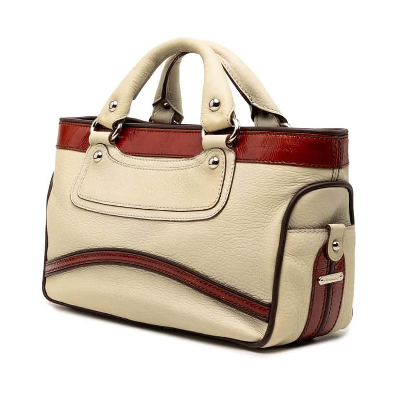 Celine Tricolor Leather Boogie Handbag White Leather Very good condition - Back View