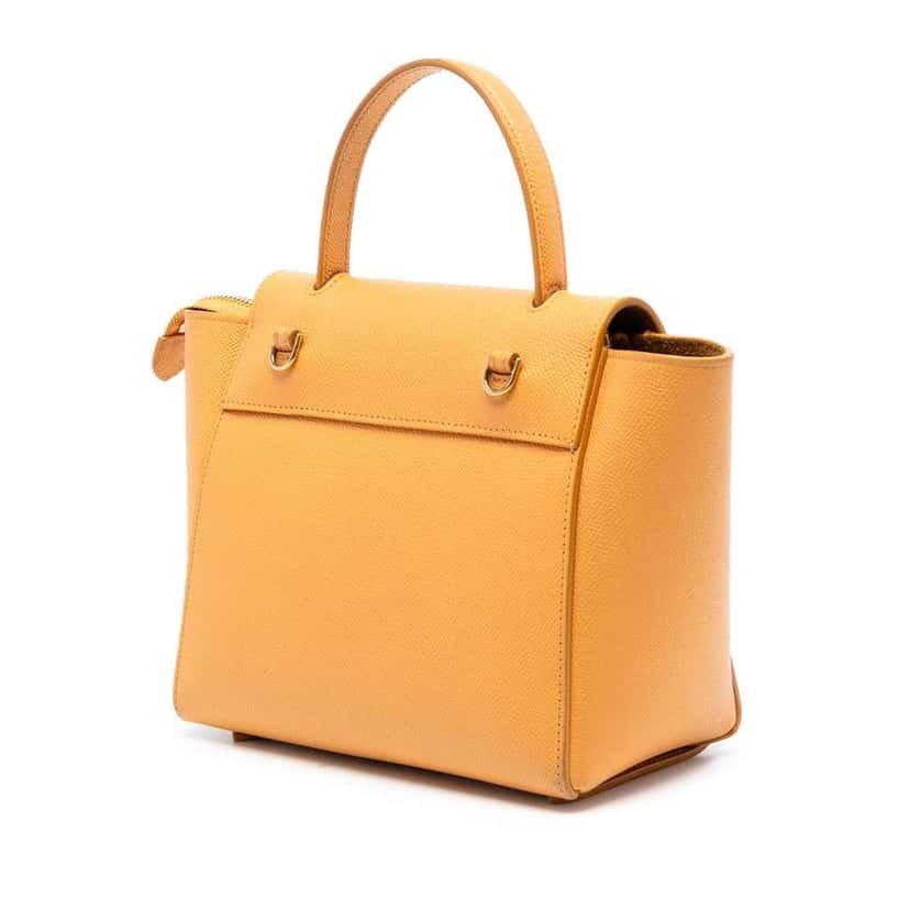Celine Nano Grained Calfskin Belt Bag Yellow Leather Very good condition - Back View