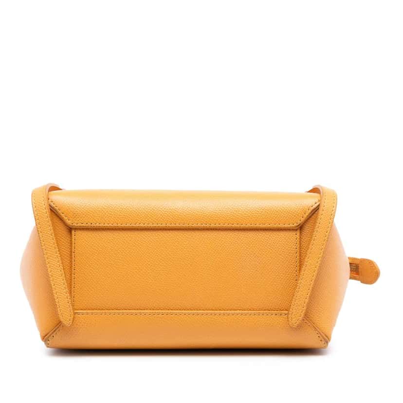 Celine Nano Grained Calfskin Belt Bag Yellow Leather Very good condition - Inside View