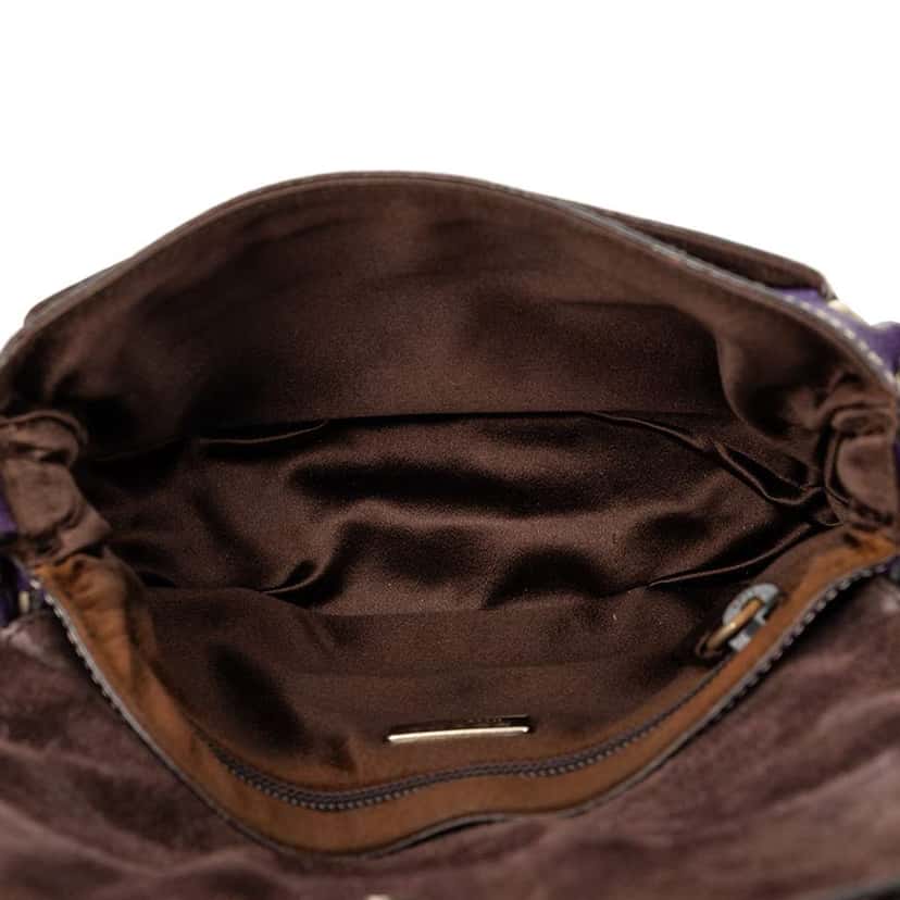 Prada Cinghiale Flap Shoulder Bag Purple Leather Good condition - Model View