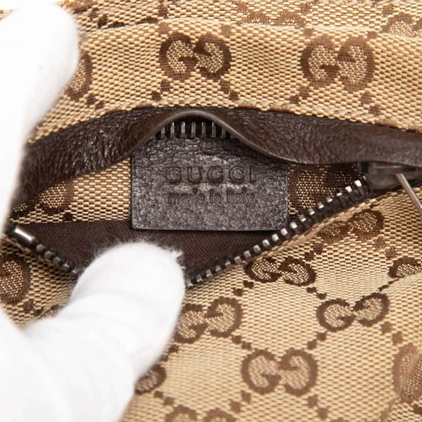 Gucci GG Canvas Web Double Pocket Belt Bag Beige Very good condition - Box View