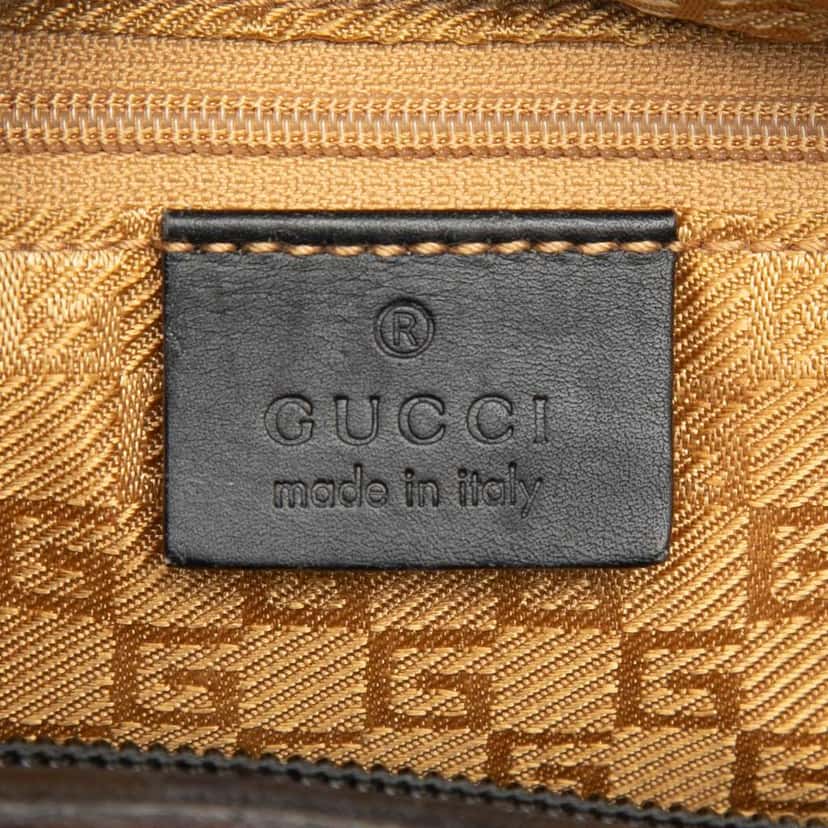Gucci Suede Bamboo Handbag Brown Leather Very good condition - Box View