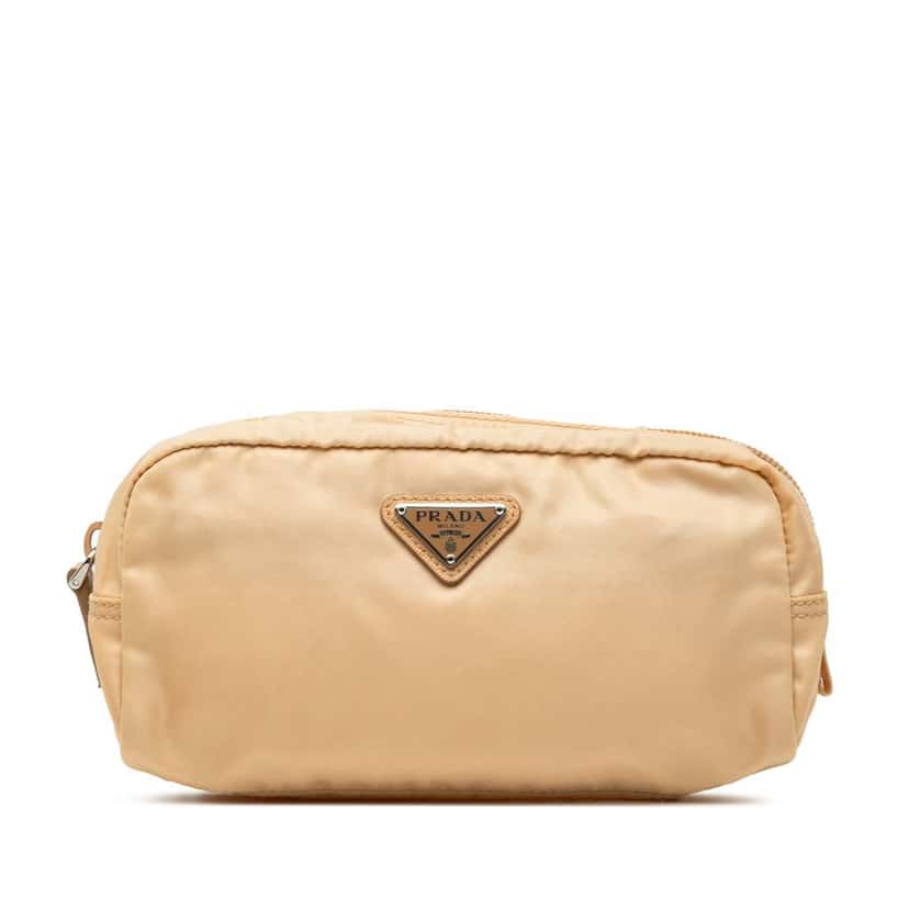 Prada Tessuto Cosmetic Pouch Beige Very good condition - Front View