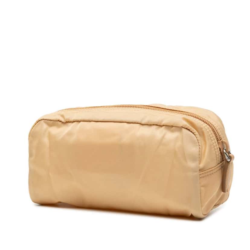 Prada Tessuto Cosmetic Pouch Beige Very good condition - Back View
