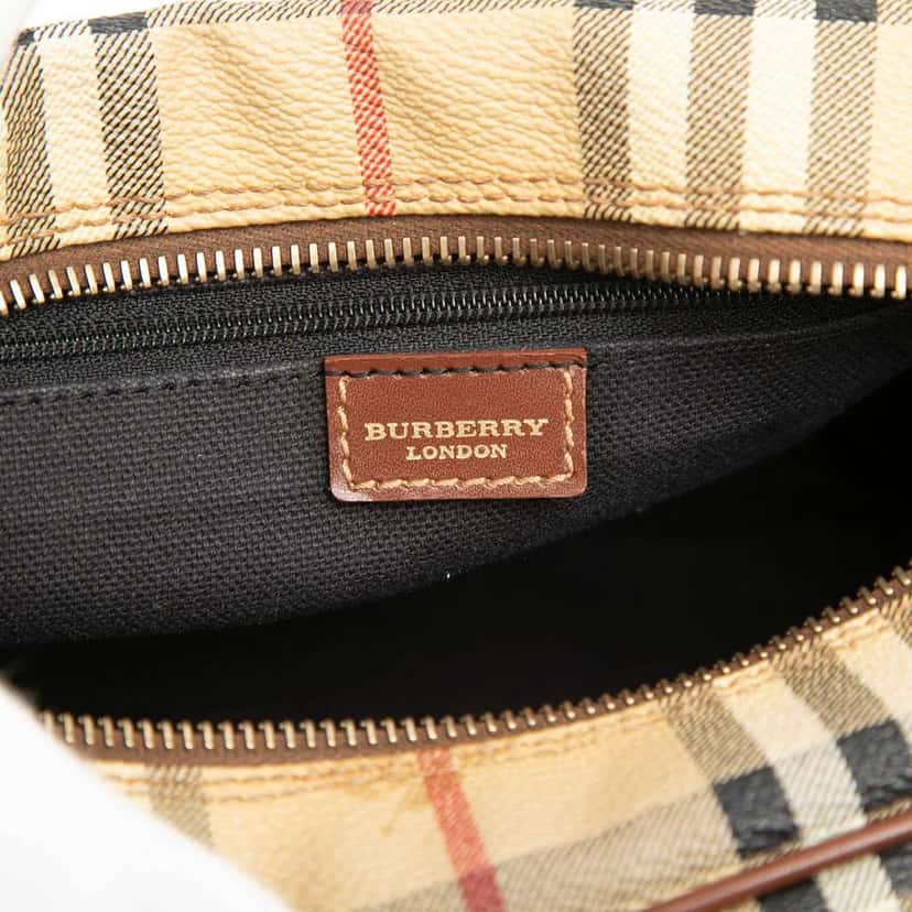 Burberry Haymarket Check Coated Canvas Crossbody Beige Good condition - Box View