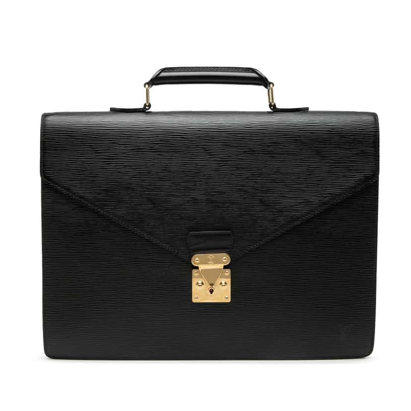 Louis Vuitton Epi Serviette Conseiller Black Leather Good condition - Front View