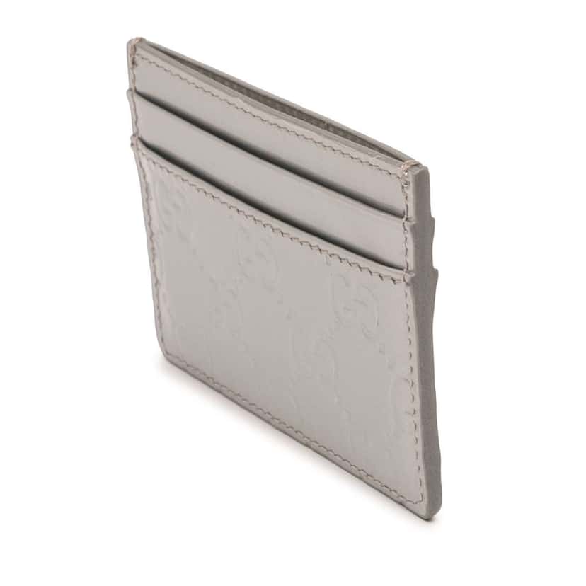 Gucci Patent Guccissima Card Holder Silver Leather Very good condition - Back View