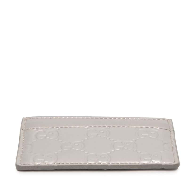 Gucci Patent Guccissima Card Holder Silver Leather Very good condition - Inside View