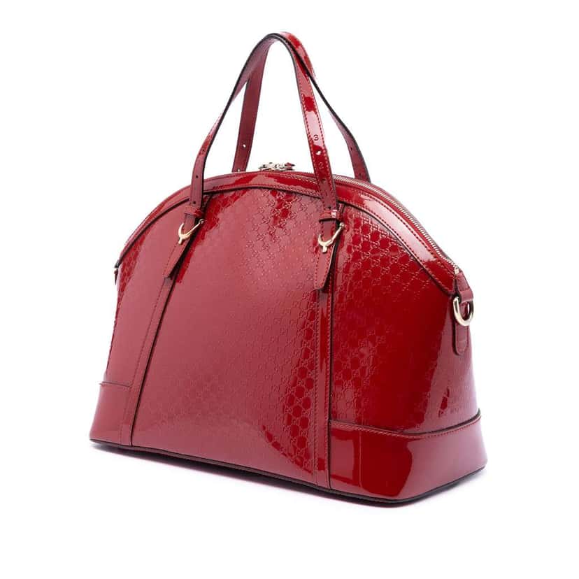Gucci Large Microguccissima Patent Nice Dome Satchel Red Leather Good condition - Back View