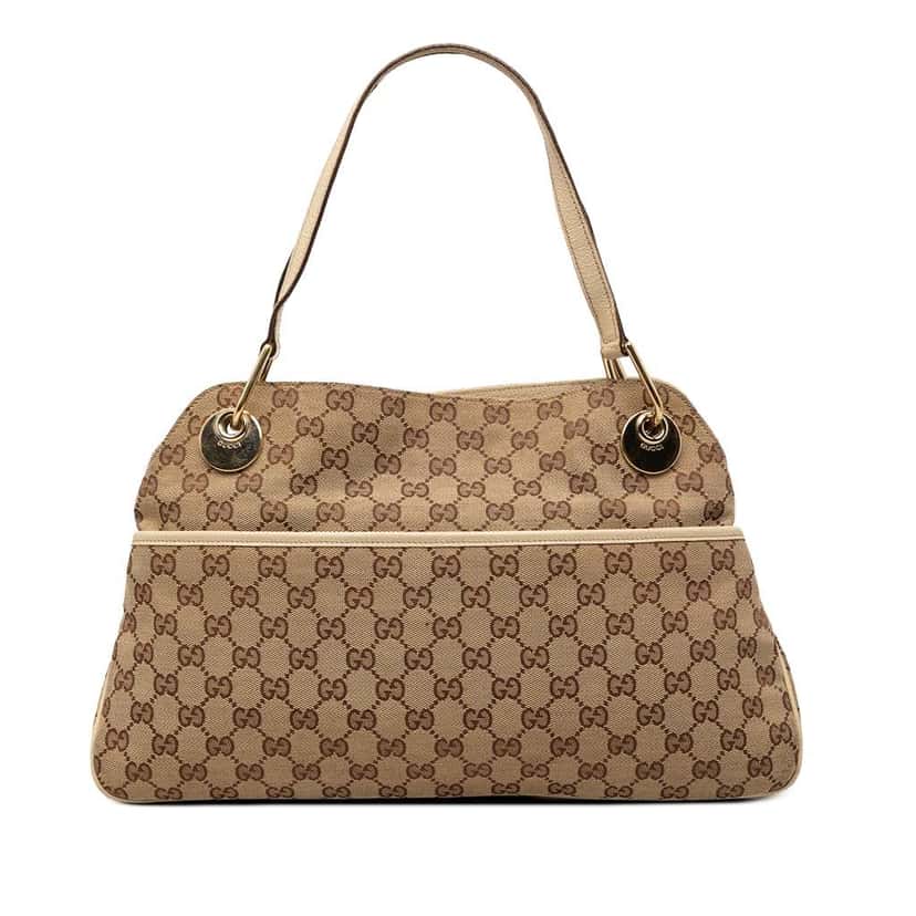 Gucci GG Canvas Eclipse Shoulder Bag Beige Good condition - Front View