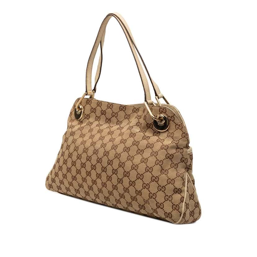 Gucci GG Canvas Eclipse Shoulder Bag Beige Good condition - Back View