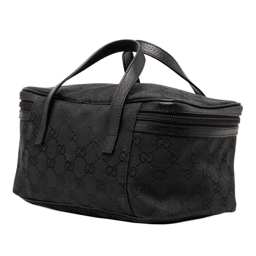 Gucci GG Canvas Vanity Bag Black Canvas Good condition - Back View