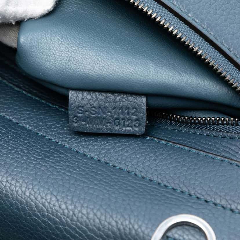 Celine Medium Calfskin and Suede Trapeze Satchel Blue Leather Good condition - Box View