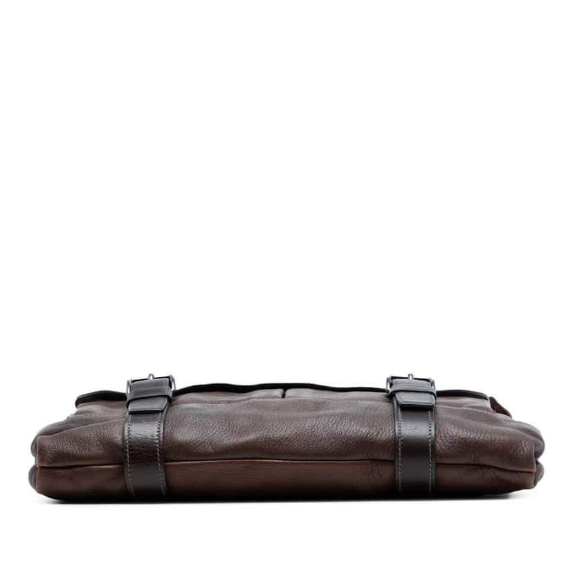 Prada Leather Buckle Messenger Bag Brown Leather Good condition - Inside View