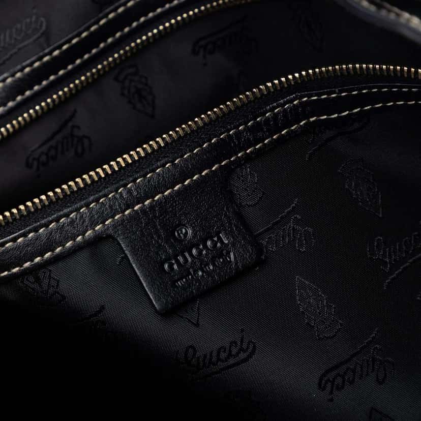 Gucci Patent Dialux Britt Web Tote Black Leather Good condition - Box View