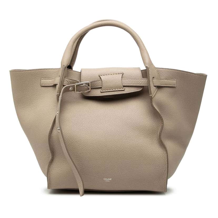 Celine Small Grained Calfskin Big Bag Beige Leather Good condition - Front View