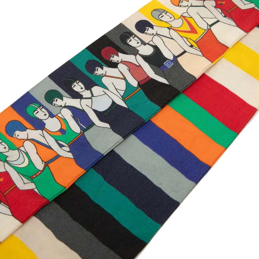 Hermès Swimmers Silk Twilly Scarf MultiColor Silk Good condition - Back View