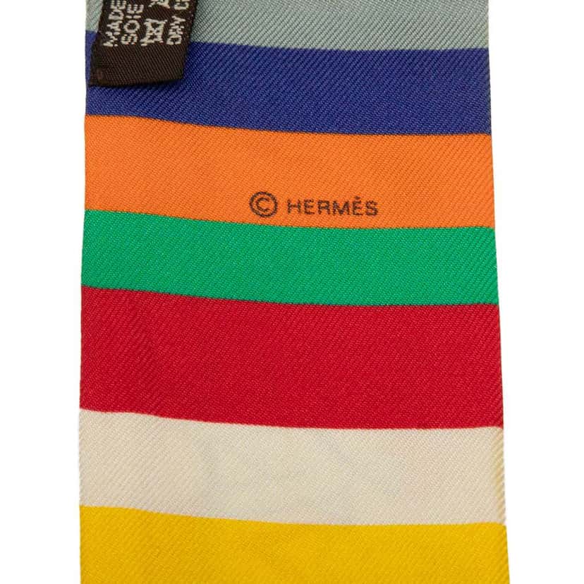 Hermès Swimmers Silk Twilly Scarf MultiColor Silk Good condition - Inside View