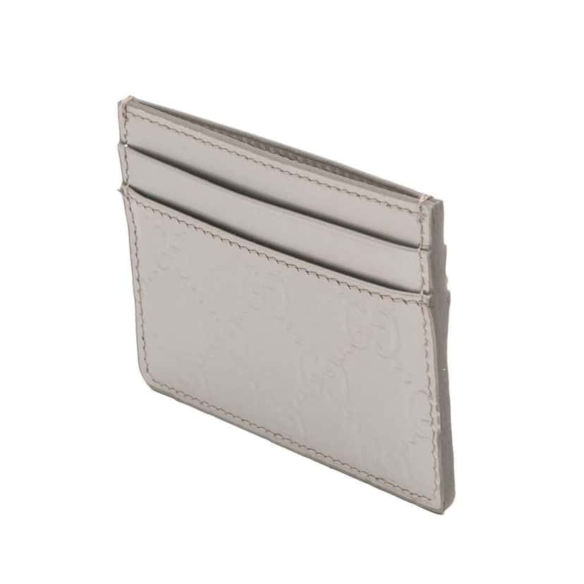 Gucci Patent Guccissima Card Holder Silver Leather Very good condition - Back View