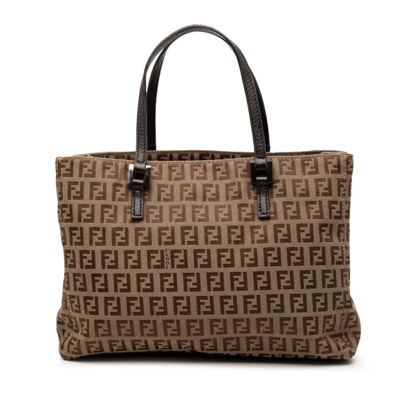 Fendi Zucchino Canvas Tote Brown Canvas Good condition - Front View