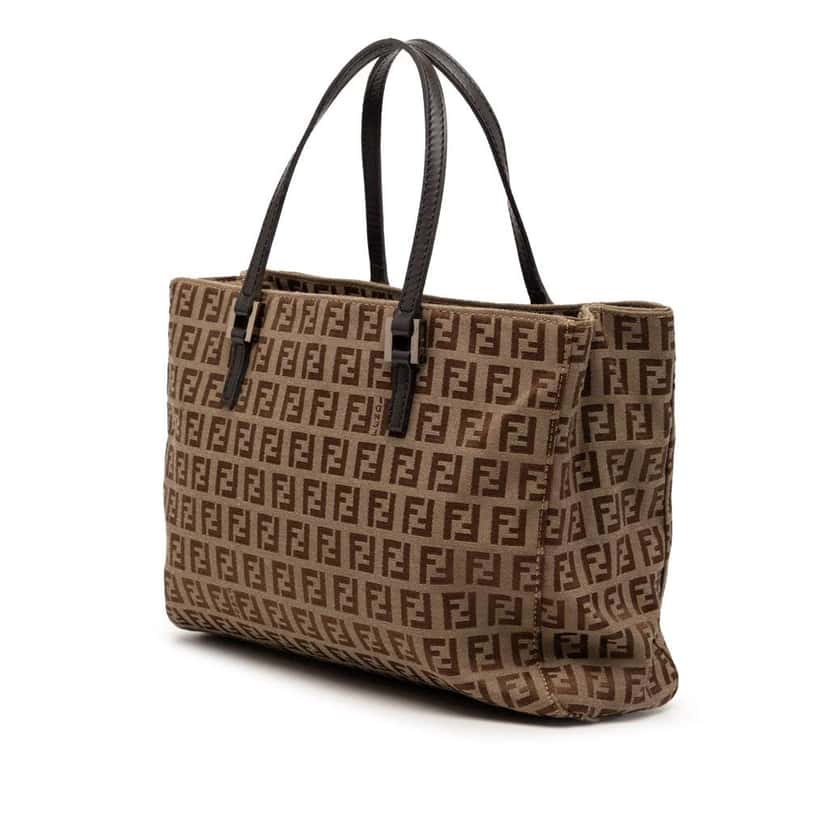 Fendi Zucchino Canvas Tote Brown Canvas Good condition - Back View