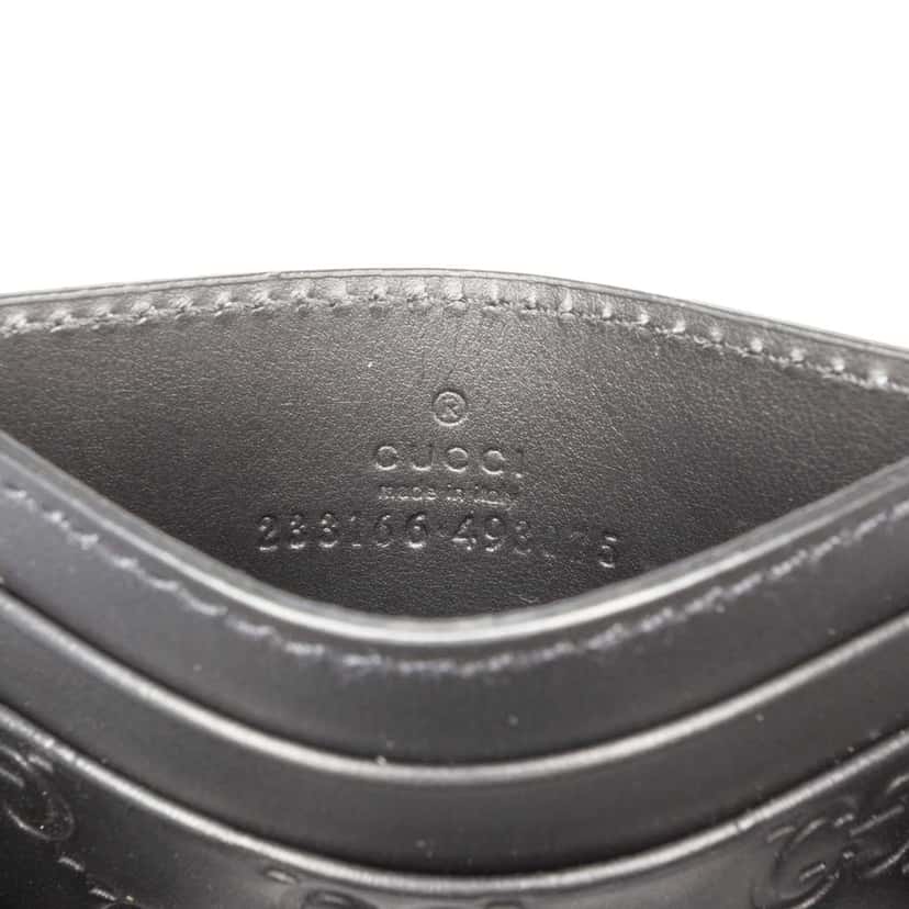 Gucci Guccissima Card Holder Black Leather Very good condition - Box View