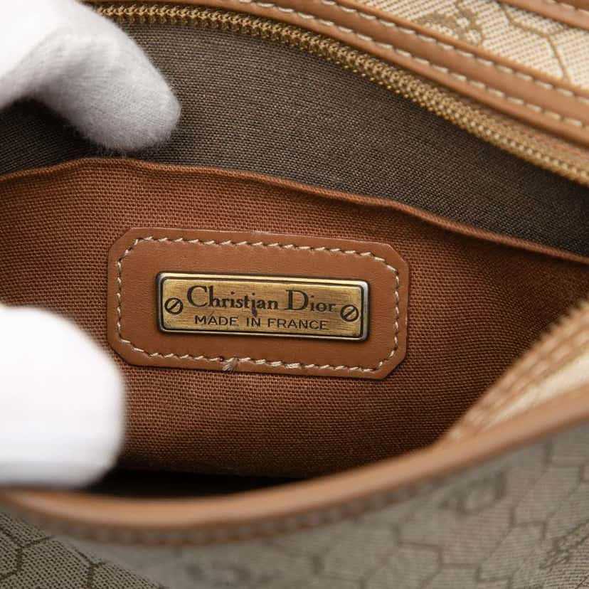 Dior Honeycomb Coated Canvas Pouch Beige Good condition - Box View