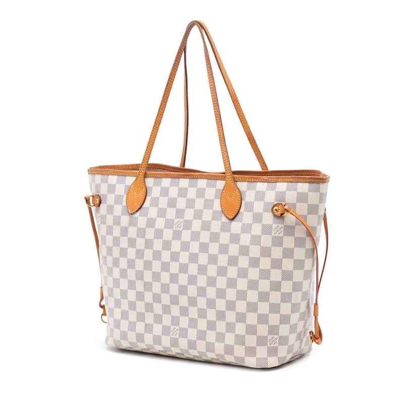 Louis Vuitton Damier Azur Neverfull MM White Good condition - Back View