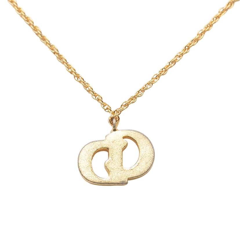 Dior Gold Plated CD Logo Pendant Necklace Gold Metal Good condition - Inside View