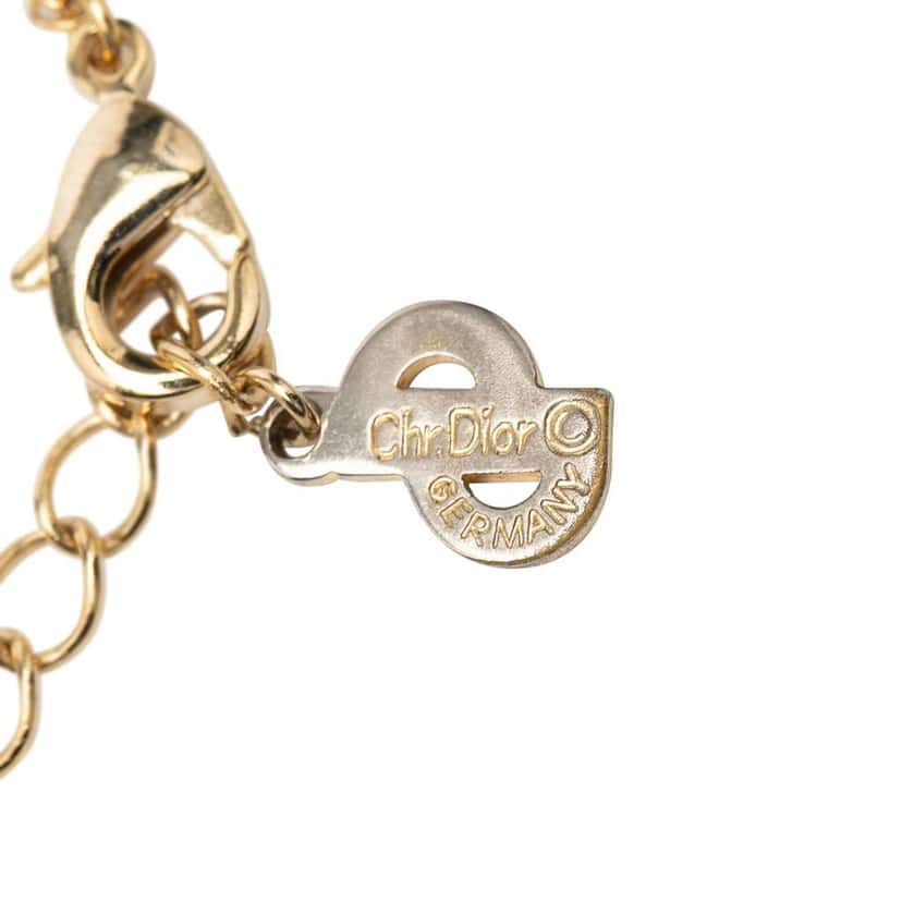 Dior Gold Plated CD Logo Pendant Necklace Gold Metal Good condition - Model View