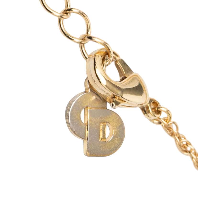 Dior Gold Plated CD Logo Pendant Necklace Gold Metal Good condition - Box View