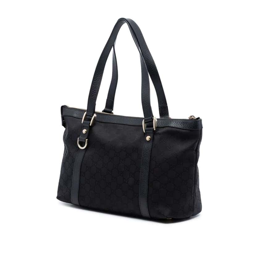 Gucci GG Nylon Abbey D Ring Tote Black Good condition - Back View