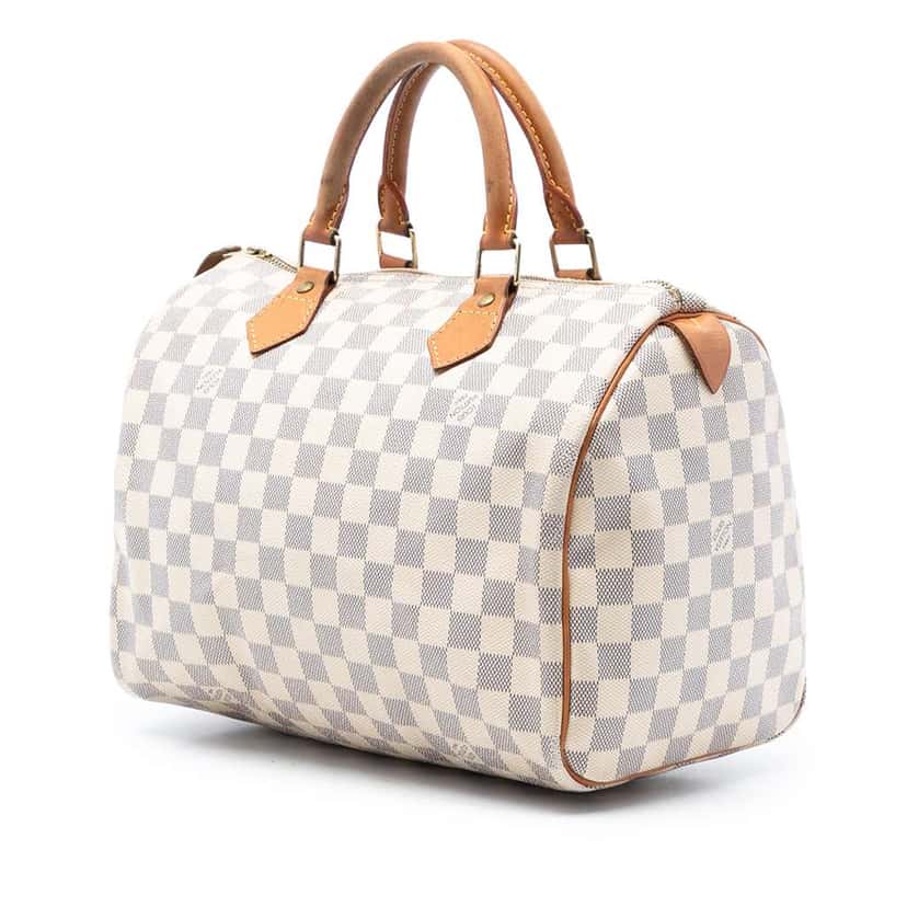 Louis Vuitton Damier Azur Speedy 30 White Very good condition - Back View